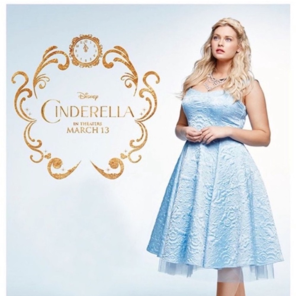 Torrid Disney Cinderella Light Blue jacquard textured tulled Fit-and-Flare Dress